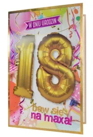 Kukartka Karnet Urodziny 18 + balony QBL-001