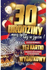 Yeku Karnet Urodzinowy 30 + naklejka