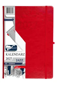 Kalendarz 2027 Jazz A4 dzienny czerwony