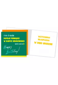 Kukartka Karnet kwadrat Urodziny- niestety jeste� 5 QR-002