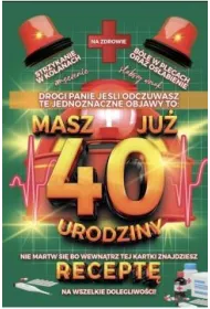 Yeku Karnet Urodzinowy z recept� 40