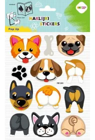 Happy Color Naklejki 3D POP UP - Dog Face&Tail, 146X240 mm