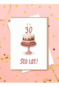 Nadwyraz.com Karnet Urodziny - Tort 30
