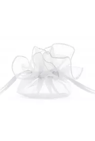 PartyDeco Woreczki z organzy bia�e 25cm 10 szt.