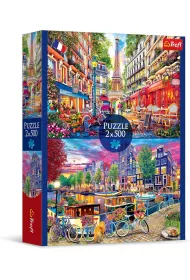 Puzzle 2x500 Europejskie stolice TREFL