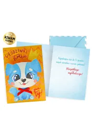 Kukartka Karnet Urodziny, piesek DK-1029 (g�owa zwierz�tka na spr�ynie)
