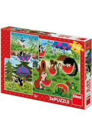 Puzzle dla dzieci 3x55 el. Krecik i parasol Dino Toys