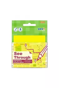 Stickn Notes samoprzylepny przezroczysty ��ty 76x76mm 50 kartek