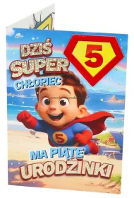 Yeku Karnet Urodziny 5 ch�opiec - Superbohater