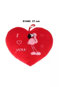 Poduszka Serce flamingo 37cm