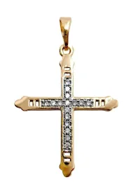 Krzy�yk cyrkonie poz�acany 28x22mm