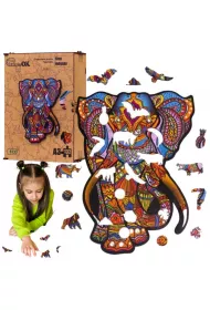 Puzzle drewniane eko 132 el. S�o� indyjski A3 Maksik