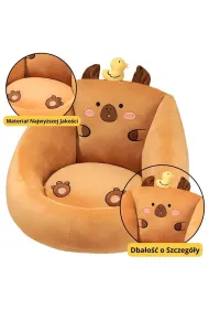 LeanToys Fotel pluszowy Kapibara z kaczuszk� br�zowy 50x45