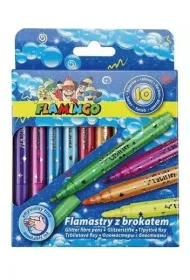 Titanum Flamastry z brokatowym tuszem 10 kolor�w FLAMINGO
