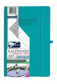Kalendarz 2027 12 m-cy. Hip hop A5 tygodniowy turkusowy