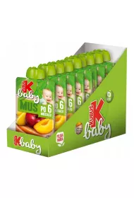 Kubu Baby Mus po 6 miesicu jabko-brzoskwinia-marchew-banan zgrzewka 9 x 100 g