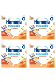 Humana Milk Minis Deserek jogurtowy po 6. miesicu brzoskwinia Zestaw 4 x 400 g