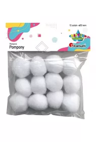 Titanum Pompony poliestrowe bia�e 12 szt.