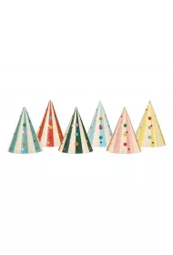 PartyDeco Czapeczki z pomponami 16cm