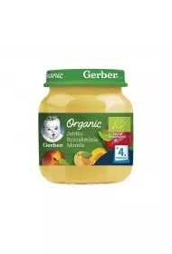 Gerber Organic Deserek jabko brzoskwinia morela dla niemowlt po 4 miesicu 125 g Bio