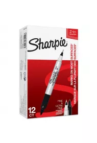 Paper Mate Marker pemanentny dwustronny Sharpie czarny 12 szt.