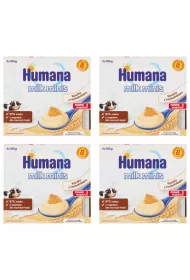 Humana Milk Minis Deserek mleczny po 8. miesicu kaszka z herbatnikiem Zestaw 4 x 400 g