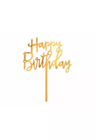 Godan Dekoracja akrylowa na tort Happy Birthday 14 x 10 cm