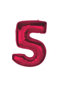Godan Balon foliowy cyfra 5 czerwona Smart 92cm