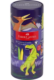 Faber-Castell Pisaki connector 20 szt. dinozaurmetalowe opakowanie upominkowe