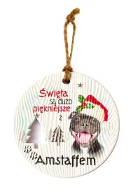 Kukartka Zawieszka ceramiczna Bo�e Narodzenie Amstaff