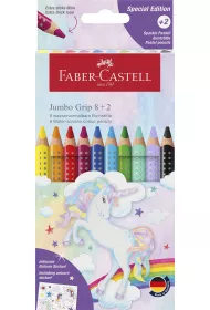 Faber-Castell Kredki jumbo grip edycja jednoro�ec8 kol. standardowych + 2  kol. pastelowe + naklejki