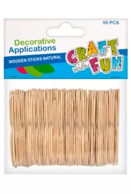 Craft with Fun Patyczki drewniane dekoracyjne 50 szt.