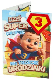 Yeku Karnet Urodziny 3 ch�opiec - Superbohater