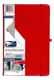 Kalendarz 2027 Jazz A5 dzienny czerwony