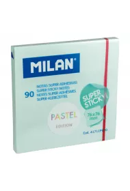 Milan Karteczki samoprzylepne Super Sticky Pastel niebieskie 76 x 76 mm 90 kartek 90 szt.