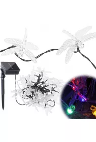 Lampki ogrodowe solarne waki 6,5m 30LED multikolor
