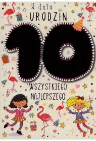 Kukartka Karnet Urodziny 10, dziewczynka (cyferki) PR-034