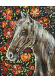 Ideyka Diamentowa mozaika bez ramy - Wierny ko� 40x50cm