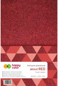 Happy Color Arkusze piankowe brokatowe A4, czerwone, 5 arkuszy 5 szt.
