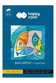 Happy Color Blok malarski Mody Artysta, biay, A4, 200g, 10 arkuszy 200 g 10 kartek
