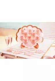 PartyDeco �ciana na shoty muszelka r�owa 43x38cm