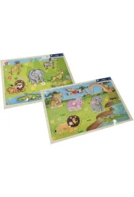 Puzzle Ukladanka drewniana 30x23cm Zwierz�ta mix Merkpol