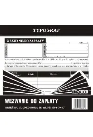 Druki samokopiuj�ce Typograf wezwanie do zap�aty 2/3 A5 01111