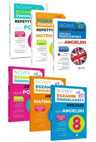 Pakiet Nowy Egzamin �smoklasisty. Repetytorium: J�zyk polski oraz Matematyka, Nowe Repetytorium. Szko�a podstawowa. J�zyk angielski, Nowy Egzamin �smoklasisty. Arkusze: J�zyk polski, Matematyka, J�zyk angielski
