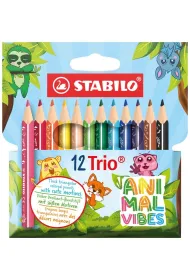 Stabilo Kredka drewniana Trio gruba Animal vibes 12 szt
