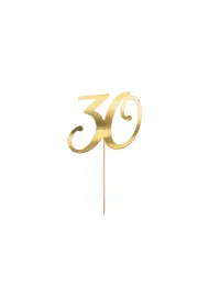 PartyDeco Topper na tort 30 z�oty 20.5 cm