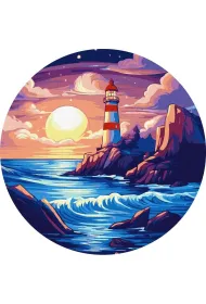 Ideyka Malowanie po numerach okr�g�e - Na brzegu oceanu 26cm