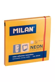 Milan Karteczki samoprzylepne neonowe pomara�czowe 76 x 76 mm 100 szt.