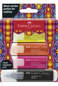 Faber-Castell Zakre�lacz edycja glassy 4 kol. neonowe + czarny opak. kartonowe