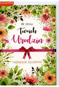 Kukartka Karnet Urodziny B6 z kopert� Kwiaty